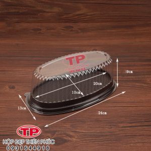 Hộp F70 đen đựng vửa bánh khuôn D08 - Hộp F70 đựng bánh gato flan - Hộp F70 đựng bánh chuối nướng - Hộp F70 đựng bánh bò thốt nốt