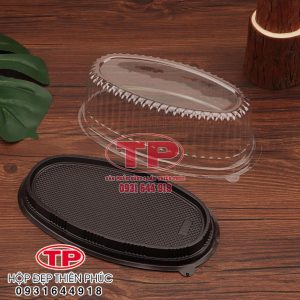 Hộp F70 đen đựng vửa bánh khuôn D08 - Hộp F70 đựng bánh gato flan - Hộp F70 đựng bánh chuối nướng - Hộp F70 đựng bánh bò thốt nốt