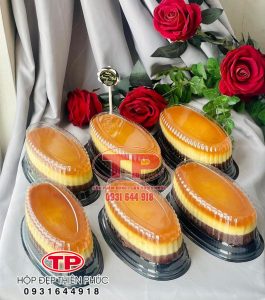 Hộp F70 đen đựng vửa bánh khuôn D08 - Hộp F70 đựng bánh gato flan - Hộp F70 đựng bánh chuối nướng - Hộp F70 đựng bánh bò thốt nốt