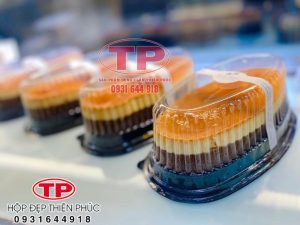 Hộp F70 đen đựng vửa bánh khuôn D08 - Hộp F70 đựng bánh gato flan - Hộp F70 đựng bánh chuối nướng - Hộp F70 đựng bánh bò thốt nốt