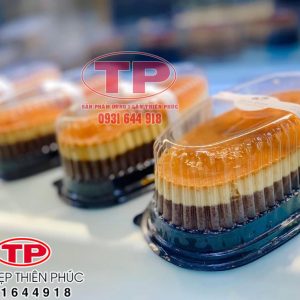 Hộp F70 đen đựng vửa bánh khuôn D08 - Hộp F70 đựng bánh gato flan - Hộp F70 đựng bánh chuối nướng - Hộp F70 đựng bánh bò thốt nốt