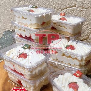 Hộp mousse JY1250 chữ nhật - Hộp đựng bánh mousse chữ nhật JY1250 - Hộp JY1250 đựng tramisu - Hộp đựng bánh red velvet