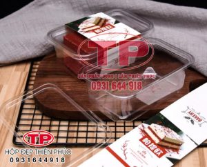 Hộp mousse JY1250 chữ nhật - Hộp đựng bánh mousse chữ nhật JY1250 - Hộp JY1250 đựng tramisu - Hộp đựng bánh red velvet