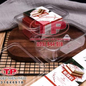 Hộp mousse JY1250 chữ nhật - Hộp đựng bánh mousse chữ nhật JY1250 - Hộp JY1250 đựng tramisu - Hộp đựng bánh red velvet