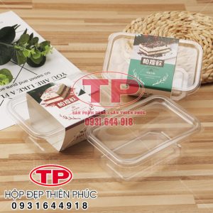 Hộp mousse JY1250 chữ nhật - Hộp đựng bánh mousse chữ nhật JY1250 - Hộp JY1250 đựng tramisu - Hộp đựng bánh red velvet