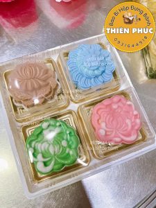 Hộp H121 đựng 4 bánh trung thu rau câu - Hộp H121 đựng bánh bông lan trứng muối 24cm - Hộp H121đựng rau câu cá chép
