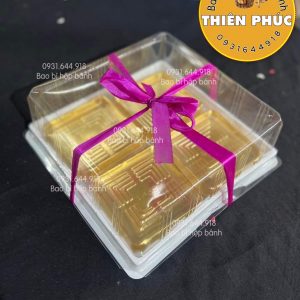 Hộp H121 đựng 4 bánh trung thu rau câu - Hộp H121 đựng bánh bông lan trứng muối 24cm - Hộp H121đựng rau câu cá chép