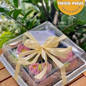 Hộp H121 đựng 4 bánh trung thu rau câu - Hộp H121 đựng bánh bông lan trứng muối 24cm - Hộp H121đựng rau câu cá chép