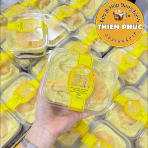 Hộp S231 đựng mousse chữ nhật - Hộp S231 đựng bánh bông lan phô mai sầu riêng - Hộp tiramisu S231 450ml