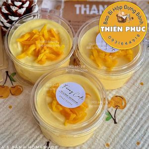 Hộp XY583 nhựa PET tròn 150ml đựng panna cotta - mousse - red velvet - oreo chessecake - Ly mousse 583