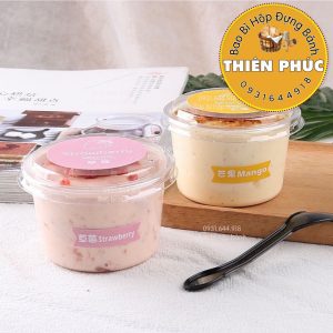 Hộp XY583 nhựa PET tròn 150ml đựng panna cotta - mousse - red velvet - oreo chessecake - Ly mousse 583