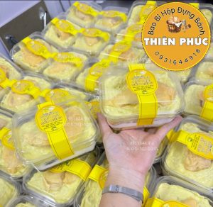 Hộp S231 đựng mousse chữ nhật - Hộp S231 đựng bánh bông lan phô mai sầu riêng - Hộp tiramisu S231  450ml