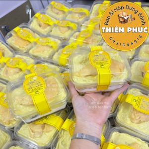 Hộp S231 đựng mousse chữ nhật - Hộp S231 đựng bánh bông lan phô mai sầu riêng - Hộp tiramisu S231 450ml