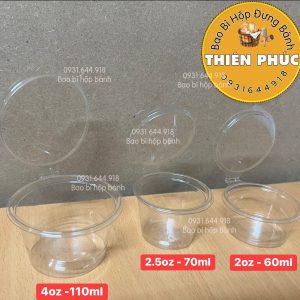 Hủ sốt 2oz nắp liền - Hủ pana cotta 60ml - Hủ nắp liền đựng panna cotta