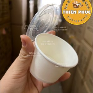 Ly tàu hủ singapore 120ml - Ly giấy đựng tàu hủ singapore 120ml nắp nhựa- Ly giấy đựng topping chân trâu - Ly giấy 120ml đựng sữa chua phô mai đà lạt