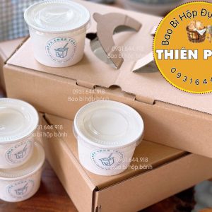 Ly tàu hủ singapore 120ml - Ly giấy đựng tàu hủ singapore 120ml - Ly giấy đựng topping chân trâu - Ly giấy 120ml đựng sữa chua phô mai đà lạt - Ly đựng sữa chua - hộp Thiên Phúc