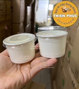 Ly tàu hủ singapore 120ml - Ly giấy đựng tàu hủ singapore 120ml - Ly giấy đựng topping chân trâu - Ly giấy 120ml đựng sữa chua phô mai đà lạt - Ly đựng sữa chua - hộp Thiên Phúc