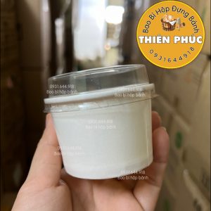 Ly tàu hủ singapore 120ml - Ly giấy đựng tàu hủ singapore 120ml nắp nhựa- Ly giấy đựng topping chân trâu - Ly giấy 120ml đựng sữa chua phô mai đà lạt