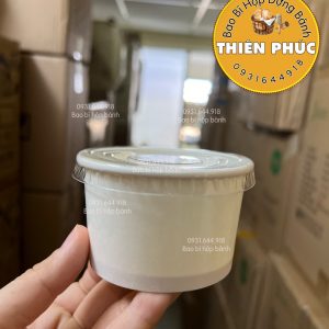 Ly tàu hủ singapore - Ly giấy đựng tàu hủ singapore 150ml nắp giấy - Ly giấy đựng kem 150ml