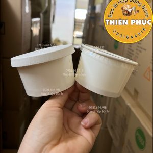 Ly tàu hủ singapore - Ly giấy đựng tàu hủ singapore 150ml nắp giấy - Ly giấy đựng kem 150ml
