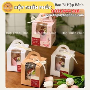 Hộp giấy đựng 1 cupcake - Hộp giấy đựng 1 ly mousse - Hộp giấy đựng 1 ly tiramisu - panna cotta tặng quà