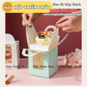 Hộp giấy đựng 1 cupcake - Hộp giấy đựng 1 ly mousse - Hộp giấy đựng 1 ly tiramisu - panna cotta tặng quà