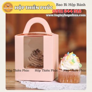 Hộp giấy đựng 1 cupcake - Hộp giấy đựng 1 ly mousse - Hộp giấy đựng 1 ly tiramisu - panna cotta tặng quà