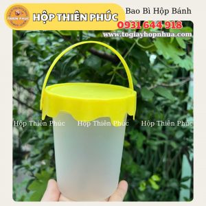 Xô Tím 700ml đựng trà sữa - Xô Hồng 700ml - Xô nhiều màu đựng trà sữa 700ml - Xô nắp sơn đựng nước