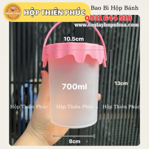 Xô Tím 700ml đựng trà sữa - Xô Hồng 700ml - Xô nhiều màu đựng trà sữa 700ml - Xô nắp sơn đựng nước