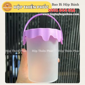 Xô Tím 700ml đựng trà sữa - Xô Hồng 700ml - Xô nhiều màu đựng trà sữa 700ml - Xô nắp sơn đựng nước