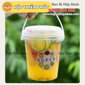 Xô trà sữa 1000ml - xô trà trái cây 1000ml - xô quai xách 1000ml - xô nhựa 1000ml