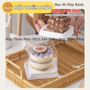 Hộp HT-902 đựng bánh mousse - đựng bánh kem nhỏ kèm nĩa - Hộp XY-902 đựng bánh tiramisu - Hộp vuông kèm nĩa - Hộp đựng bánh mini kèm nĩa - Hộp kèm nĩa