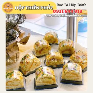 Hộp a93 đựng bánh bông lan cuộn lát - hộp a93 đựng lát bánh bông lan nhỏ - hộp a93 đựng lát bánh - hộp a93 đựng bánh rondo
