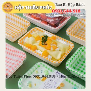Hộp caro chữ nhật đựng bánh - Hộp chữ nhật đựng tiramisu - Hộp caro chữ nhật đựng thức ăn - Hộp caro chữ nhật đựng cơm cuộn - Hộp caro chữ nhật đựng sushi - Hộp caro chữ nhật sushi