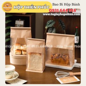 Túi kraft đựng bánh sanwich - Túi gấp mí đựng bánh su kem - Túi giấy đựng bánh sừng trâu - Túi giấy đựng bánh ngọt - Túi giấy đựng bánh croisant - Túi giấy đựng bánh mì hoa cúc