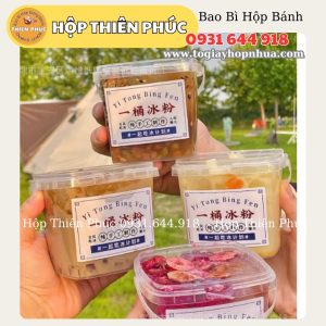 Xô vuông 500ml đựng trà sữa - Xô sầu 500ml - Xô vuông 500ml đựng trà trái cây - xô vuông 500ml đựng bánh su - xô vuông 500ml đựng bánh kẹo
