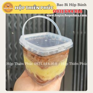 Xô vuông 500ml đựng trà sữa - Xô sầu 500ml - Xô vuông 500ml đựng trà trái cây - xô vuông 500ml đựng bánh su - xô vuông 500ml đựng bánh kẹo