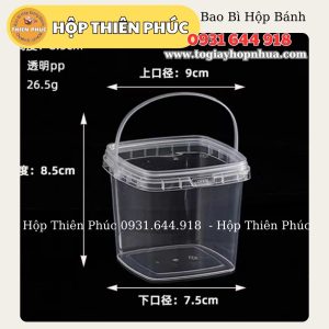 Xô vuông 500ml đựng trà sữa - Xô sầu 500ml - Xô vuông 500ml đựng trà trái cây - xô vuông 500ml đựng bánh su - xô vuông 500ml đựng bánh kẹo