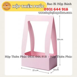 Túi hoa vuông đựng hoa và quà tặng - Túi đựng nước hoa làm quà tặng - Túi cắm hoa vuông quai xách đựng bánh và hoa