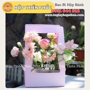 Túi hoa vuông đựng hoa và quà tặng - Túi đựng nước hoa làm quà tặng - Túi cắm hoa vuông quai xách đựng bánh và hoa