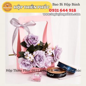 Túi hoa vuông đựng hoa và quà tặng - Túi đựng nước hoa làm quà tặng - Túi cắm hoa vuông quai xách đựng bánh và hoa