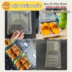 Hộp H132 đựng bánh dép phô mai hottrend- Hộp H132 đựng bánh da lợn - Hộp H132 đựng bánh khoai mì nướng - hộp H132 đựng bánh mì bơ tỏi - Hộp H132 vuông đựng bánh ngọt