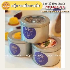 Hộp thiếc tròn đựng tiramisu - Hộp thiếc tròn đựng bánh mousse - Hộp thiếc tròn đựng panna cotta trái cây - Hộp thiếc tròn đựng bánh quy - socola