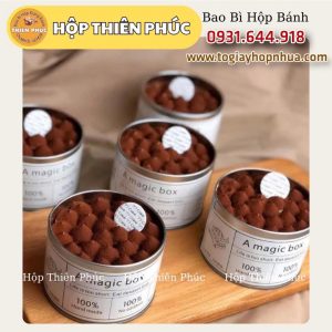 Hộp thiếc tròn đựng tiramisu - Hộp thiếc tròn đựng bánh mousse - Hộp thiếc tròn đựng panna cotta trái cây - Hộp thiếc tròn đựng bánh quy - socola