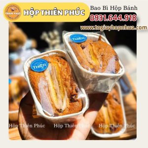 Cup giấy chữ nhật nướng bánh muffin kèm nắp - Cup chữ nhật nâu kèm nắp đựng mousse - tiramisu - hộp giấy chữ nhật nướng bánh chuối - cup giấy muffin chữ nhật nướng bánh