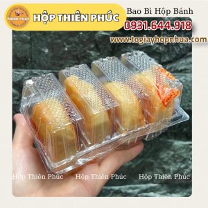 hộp Pet đựng 4 cái bánh pía - hộp 4 bánh lột da - hộp 4 bánh pía - hộp đựng bánh pía 4 cai - hộp pet đựng bánh pía